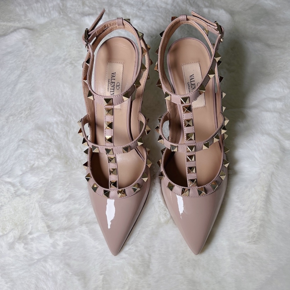 ❤️SOLD❤️Valentino rockstud slingbacks pumps nude poudre pink 35.5